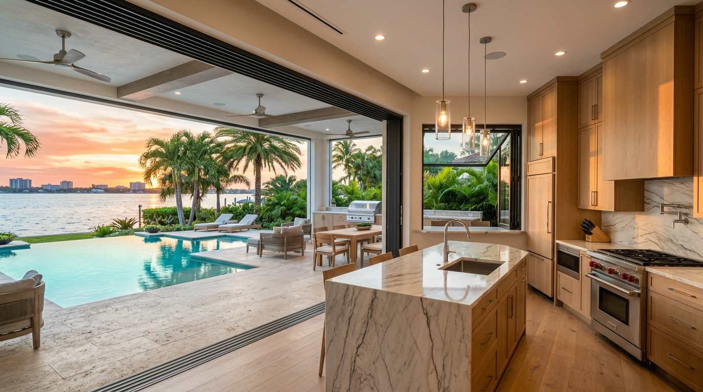 Indoor outdoor kitchen design trends Tampa Bay 2026