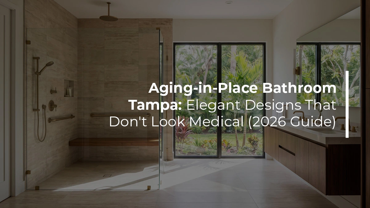 Aging-in-place bathroom Tampa elegant designs that don't look medical by Renov8 Plus