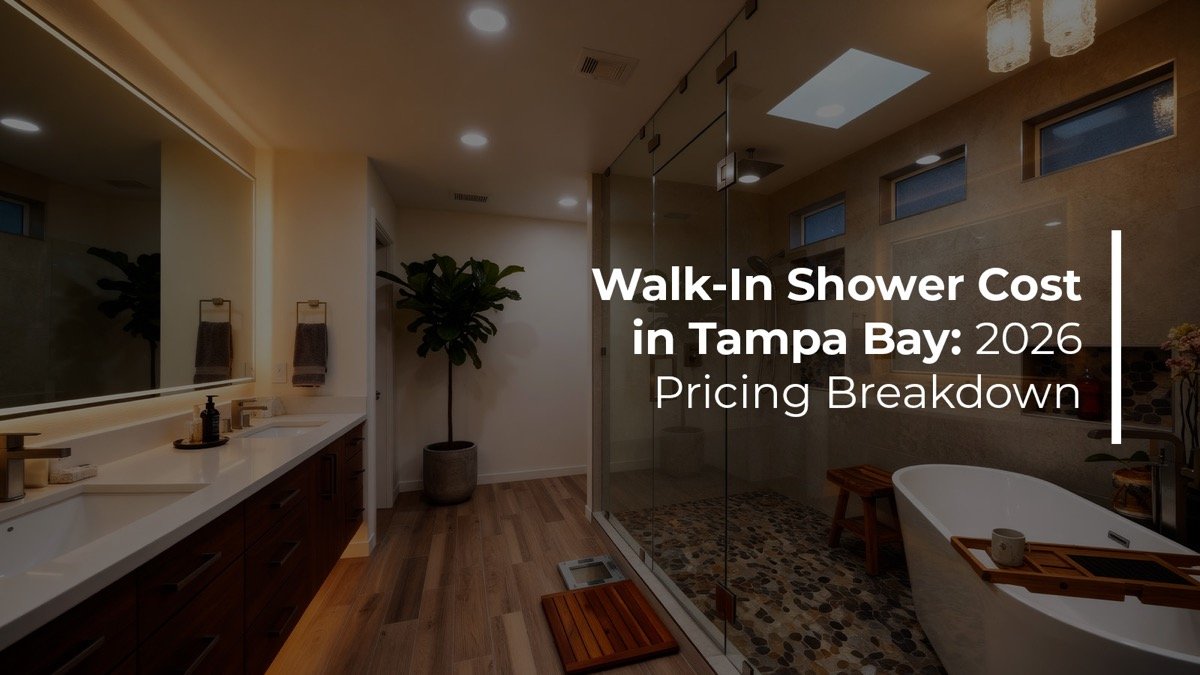 Walk-in shower cost in Tampa Bay 2026 pricing breakdown by Renov8 Plus