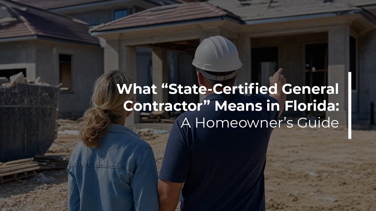 What state-certified general contractor means in Florida homeowner guide